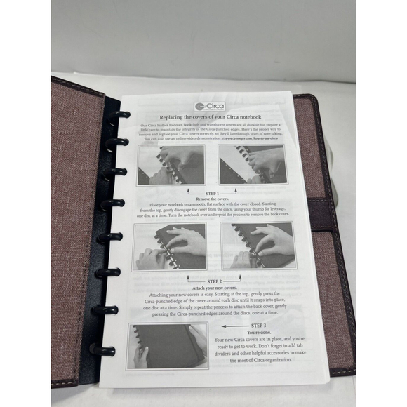 Levenger Circa Cordova Leather Foldover Notebook Junior Size New In Box - Picture 12 of 16